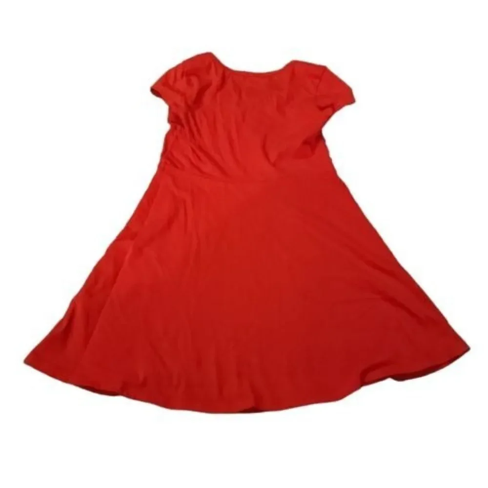 Wonder Nation Girls Red Round Neck Short Sleeve Pullover Midi Dress Size M 7/8